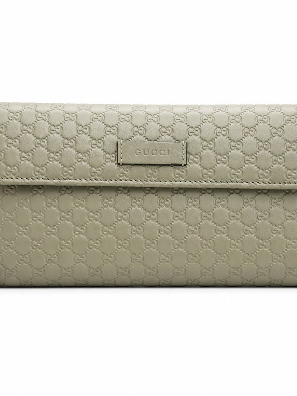 Authentic Gucci Gray GG Embossed Leather Zip Around Long Organizer Wallet – EUC